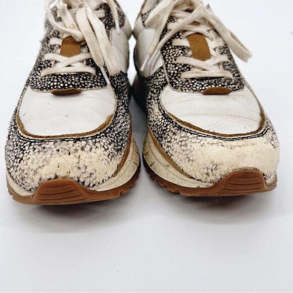 Madewell Kickoff Trainer Sneakers in Leather and Spot Mix Calf Hair 9.5 - Picture 7 of 12